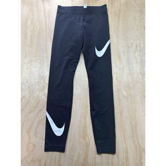 Nike Pants - Nike Sportswear Womens Swoosh Logo Leggings Tight Mid Rise Black Small Compress